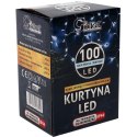 Kurtyna Świetlna LED Sople 100 Diód, Zimny Biały, 3m, 6W Energooszczędna, Zasilanie Sieciowe
