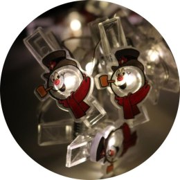 LAMPKI 10 LED GŁOWA BAŁWANKA NA KLAMERKACH