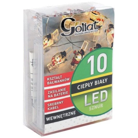 LAMPKI 10 LED GŁOWA BAŁWANKA NA KLAMERKACH