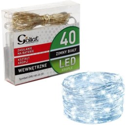 Lampki LED Giętkie na baterie - Biały Zimny - 40 sztuk na drucie dodatkowo do Dekoracji Wnętrz
