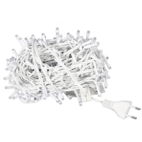 Lampki choinkowe 200 led zimny biały wewnętrzne biały kabel (białe opakowanie)