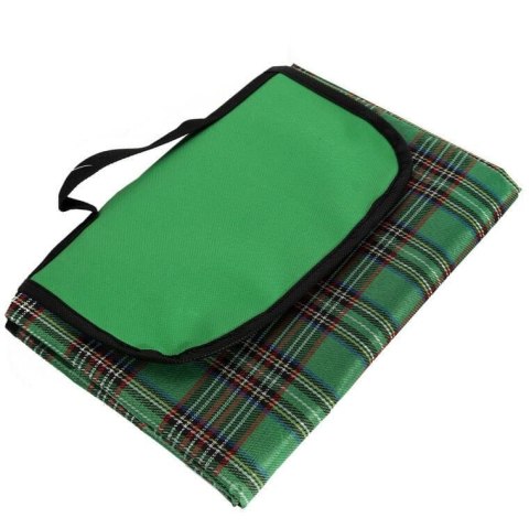 Mata Piknikowa z Wodoodpornym Kocem 145x180cm Zielona - Przenośna i Wygodna na Plażę, Kemping i Picnik