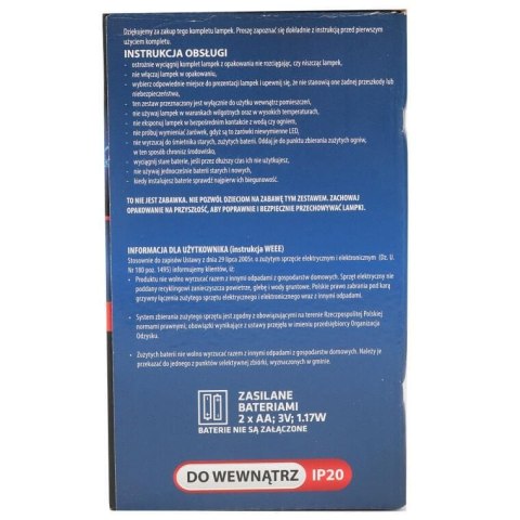 Multikolorowe Lampki LED w Kształcie Gwiazdek - Sznur 30 Sztuk - Zasilanie Bateryjne