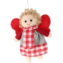 Ozdoba bożonarodzeniowa zawieszka ANIOŁEK z materiału 15 cm CZERWONA