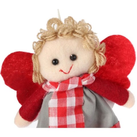 Ozdoba bożonarodzeniowa zawieszka ANIOŁEK z materiału 15 cm CZERWONA