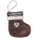 Ozdoba bożonarodzeniowa zawieszka BUCIK z materiału 14 cm BRĄZOWY