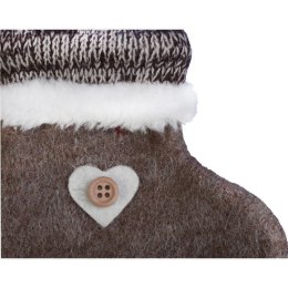 Ozdoba bożonarodzeniowa zawieszka BUCIK z materiału 14 cm BRĄZOWY