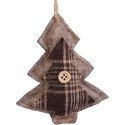 Ozdoba bożonarodzeniowa zawieszka CHOINKA z materiału 12 cm BRĄZOWA