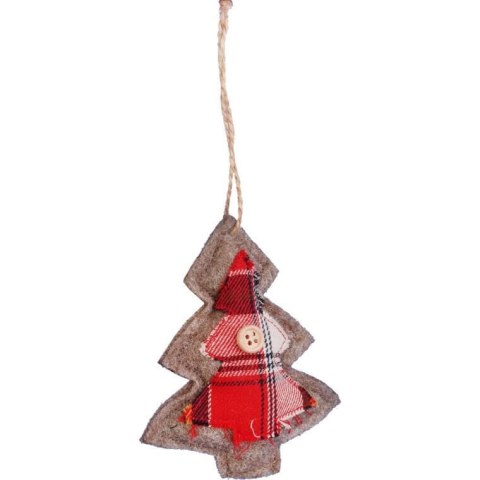 Ozdoba bożonarodzeniowa zawieszka CHOINKA z materiału 12 cm CZERWONA