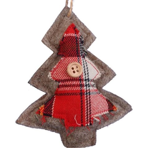 Ozdoba bożonarodzeniowa zawieszka CHOINKA z materiału 12 cm CZERWONA