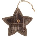 Ozdoba bożonarodzeniowa zawieszka GWIAZDA z materiału 10cm BRĄZOWA