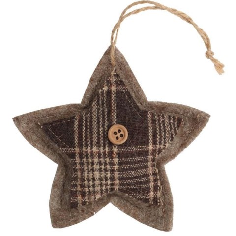 Ozdoba bożonarodzeniowa zawieszka GWIAZDA z materiału 10cm BRĄZOWA