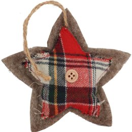 Ozdoba bożonarodzeniowa zawieszka GWIAZDA z materiału 10cm CZERWONA