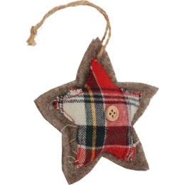 Ozdoba bożonarodzeniowa zawieszka GWIAZDA z materiału 10cm CZERWONA