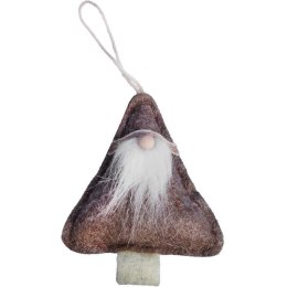Ozdoba bożonarodzeniowa zawieszka MIKOŁAJ z materiału 12 cm brązowa