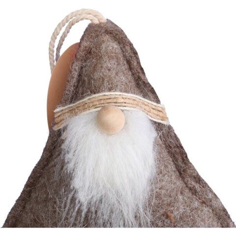 Ozdoba bożonarodzeniowa zawieszka MIKOŁAJ z materiału 12 cm brązowa