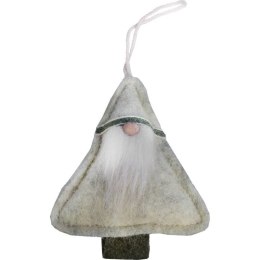 Ozdoba bożonarodzeniowa zawieszka MIKOŁAJ z materiału 12 cm kremowa