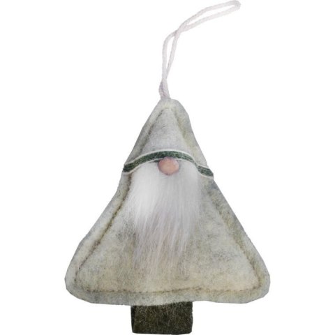 Ozdoba bożonarodzeniowa zawieszka MIKOŁAJ z materiału 12 cm kremowa