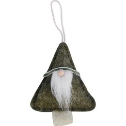 Ozdoba bożonarodzeniowa zawieszka MIKOŁAJ z materiału 12 cm zielona