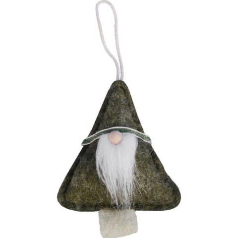 Ozdoba bożonarodzeniowa zawieszka MIKOŁAJ z materiału 12 cm zielona