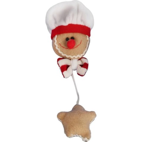 Ozdoba bożonarodzeniowa zawieszka PAN PIERNIK z materiału 25 cm BRĄZOWA