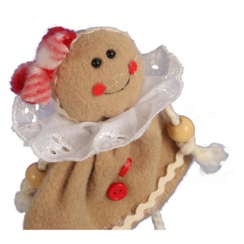 Ozdoba bożonarodzeniowa zawieszka PANI PIERNIK z materiału 14cm BRĄZOWA