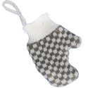 Ozdoba bożonarodzeniowa zawieszka RĘKAWICZKA z włóczki 12X9.5cm SZARA