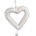 Ozdoba bożonarodzeniowa zawieszka SERCE Z PIÓRKAMI 30 cm BIAŁA