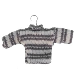 Ozdoba bożonarodzeniowa zawieszka SWETEREK z materiału 13X9cm SZARY