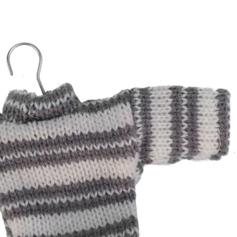 Ozdoba bożonarodzeniowa zawieszka SWETEREK z materiału 13X9cm SZARY
