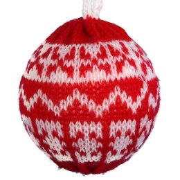 Ozdoba bożonarodzeniowa zawieszka wełniana BOMBKA CZERWONA 8 cm