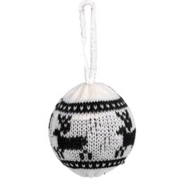 Ozdoba bożonarodzeniowa zawieszka wełniana BOMBKA GRANATOWA 8 cm