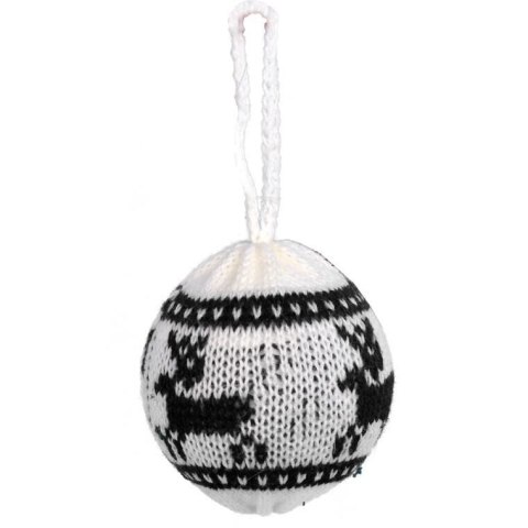 Ozdoba bożonarodzeniowa zawieszka wełniana BOMBKA GRANATOWA 8 cm