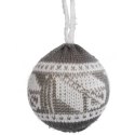 Ozdoba bożonarodzeniowa zawieszka wełniana BOMBKA SZARA 8 cm