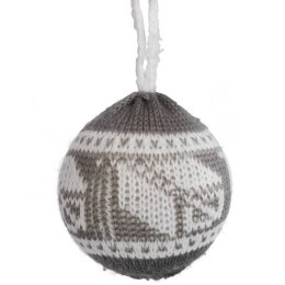 Ozdoba bożonarodzeniowa zawieszka wełniana BOMBKA SZARA 8 cm