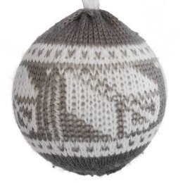 Ozdoba bożonarodzeniowa zawieszka wełniana BOMBKA SZARA 8 cm