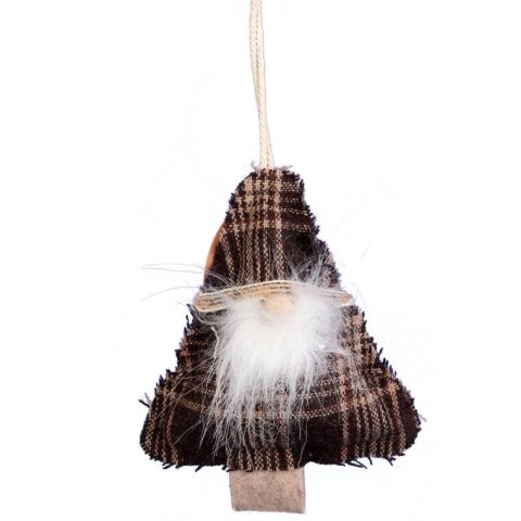 Ozdoba bożonarodzeniowa zawieszka z materiału 12 cm brązowa
