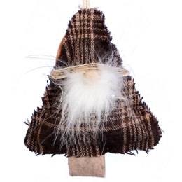 Ozdoba bożonarodzeniowa zawieszka z materiału 12 cm brązowa