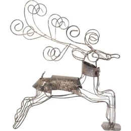 Renifer Ażurowy Figurka Dekoracyjna, Metaloplastyka, 36 cm, Brązowy