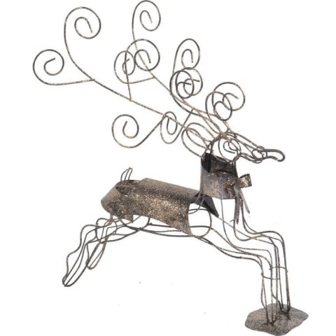 Renifer Ażurowy Figurka Dekoracyjna, Metaloplastyka, 36 cm, Brązowy