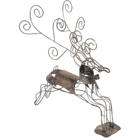Renifer Ażurowy Figurka Dekoracyjna, Metaloplastyka, 36 cm, Brązowy