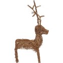 Renifer z Rattanu Brokatowy 40 cm - Figurka Dekoracyjna Brązowy