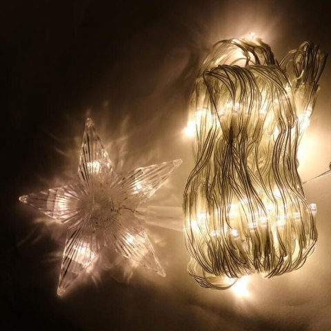 SIATKA ŚWIETLNA W KSZTAŁCIE CHOINKI Z GWIAZDĄ LED KOLOR CIEPŁY BIAŁY