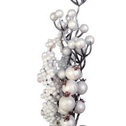 SREBRNA GAŁĄZKA DEKORACYJNA Z KULECZKAMI 40 CM