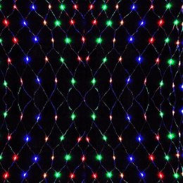 Siatka Świetlna LED Multikolor 1,5x1,5m z Przezroczystym Przewodem, Wodoodporna IP44 do Dekoracji Wnętrz i Zewnętrznych