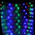 Siatka Świetlna LED Multikolor 1,5x1,5m z Przezroczystym Przewodem, Wodoodporna IP44 do Dekoracji Wnętrz i Zewnętrznych