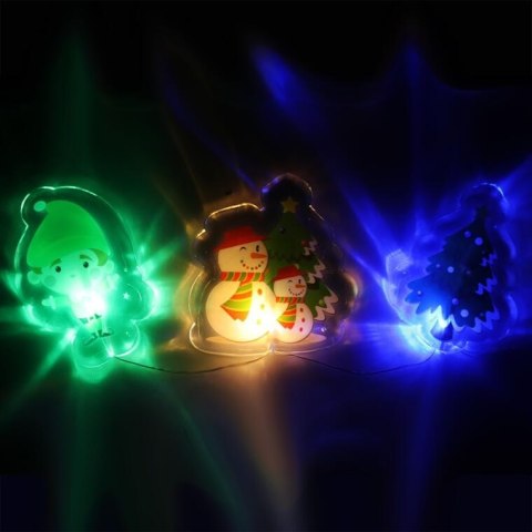 Świąteczne Żelowe Naklejki z LED do Dekoracji Okien i Mebli - Bałwan Multikolor