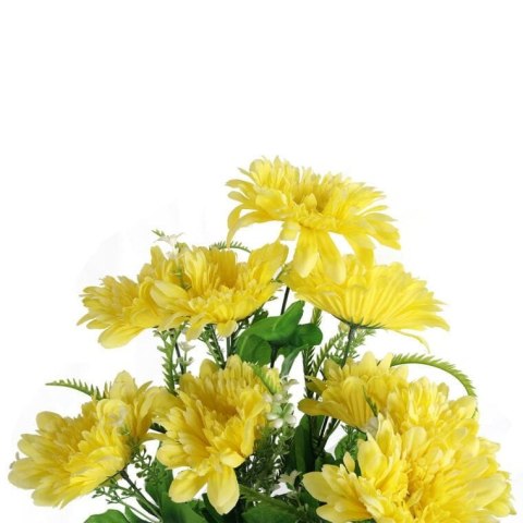 Sztuczne Gerbery w Bukiecie - 9 Sztuk, Kolor Żółty, Wysokość 54 cm