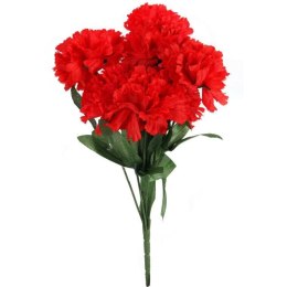 Sztuczne Goździki w Kolorze Czerwonym - Bukiet 7 Sztuk, 32 cm Wysokości