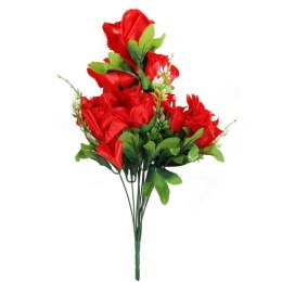 Sztuczne Róże Czerwone - Komplet 10 Sztuk, Wysokość 50 cm